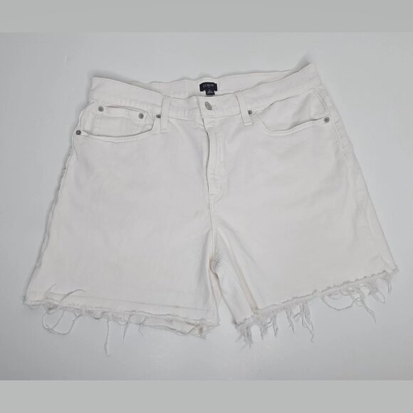 J. Crew Womens Size 31 Cut off White Denim Jean Shorts Re-Imagined Classic - Picture 1 of 6